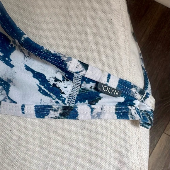 Jolyn Clothing Blue and White Bikini Top - Picture 2 of 4